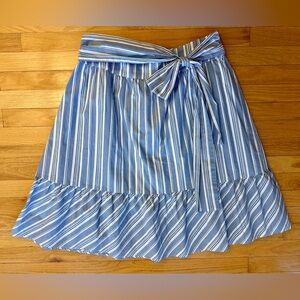 J. By J. Crew women’s cotton swing skirt blue white stripe size 12 NWOT